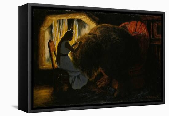 The Princess Picking Lice from the Troll-Theodor Kittelsen-Framed Premier Image Canvas