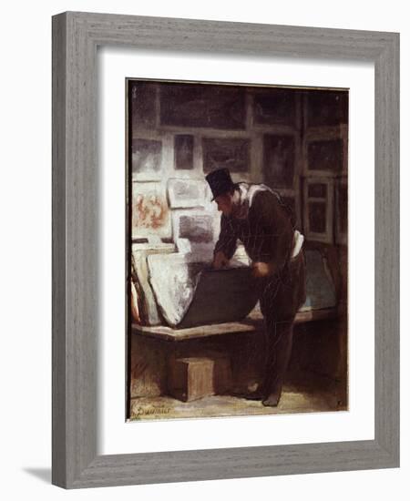 The Print Lover-Honore Daumier-Framed Giclee Print