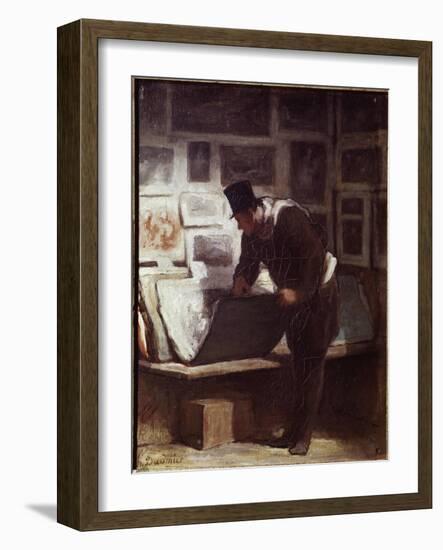 The Print Lover-Honore Daumier-Framed Giclee Print