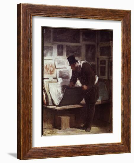 The Print Lover-Honore Daumier-Framed Giclee Print