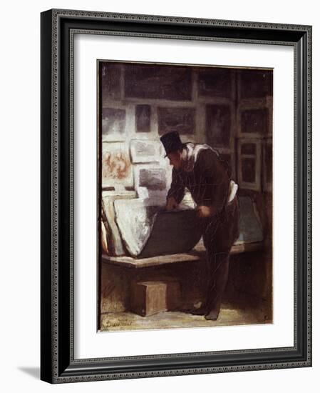 The Print Lover-Honore Daumier-Framed Giclee Print