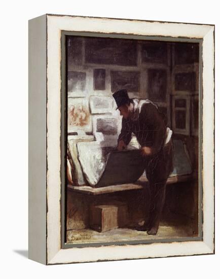 The Print Lover-Honore Daumier-Framed Premier Image Canvas