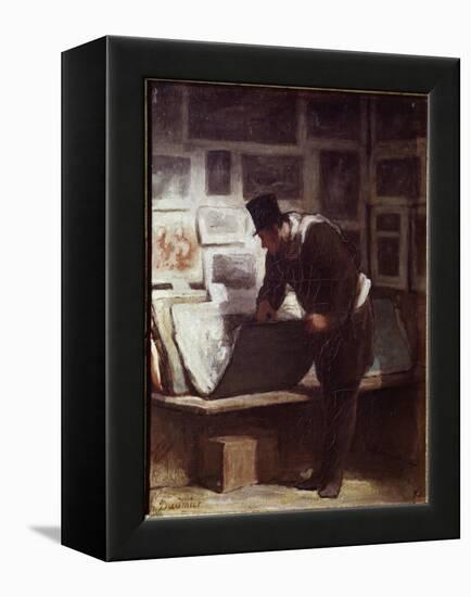 The Print Lover-Honore Daumier-Framed Premier Image Canvas