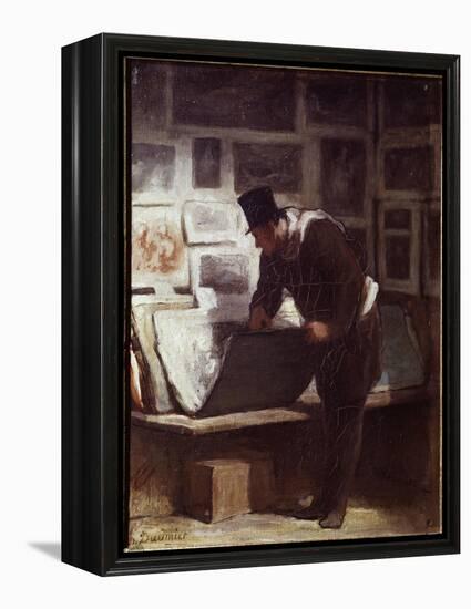 The Print Lover-Honore Daumier-Framed Premier Image Canvas