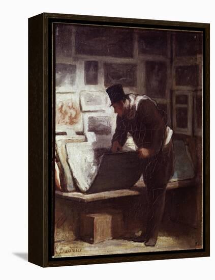 The Print Lover-Honore Daumier-Framed Premier Image Canvas