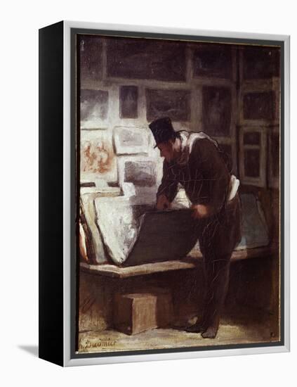 The Print Lover-Honore Daumier-Framed Premier Image Canvas