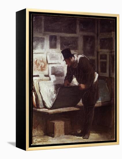 The Print Lover-Honore Daumier-Framed Premier Image Canvas