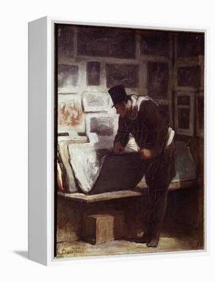 The Print Lover-Honore Daumier-Framed Premier Image Canvas