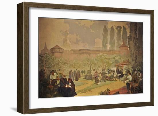 The Printing of the Bible of Kralice in Ivancice-Alphonse Mucha-Framed Giclee Print