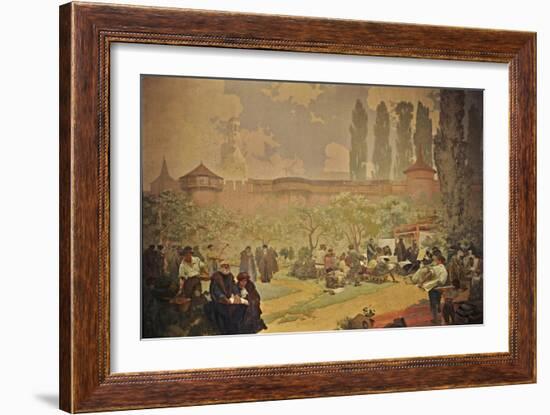 The Printing of the Bible of Kralice in Ivancice-Alphonse Mucha-Framed Giclee Print