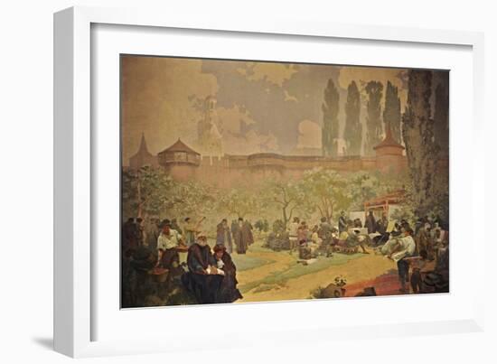 The Printing of the Bible of Kralice in Ivancice-Alphonse Mucha-Framed Giclee Print