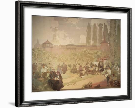 The Printing of the Kralice Bible, from the 'Slav Epic', 1918-Alphonse Mucha-Framed Giclee Print