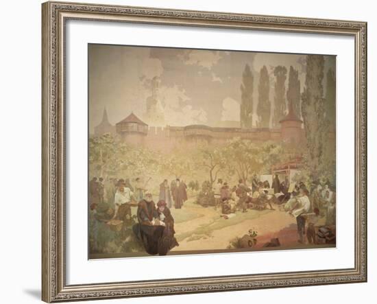 The Printing of the Kralice Bible, from the 'Slav Epic', 1918-Alphonse Mucha-Framed Giclee Print