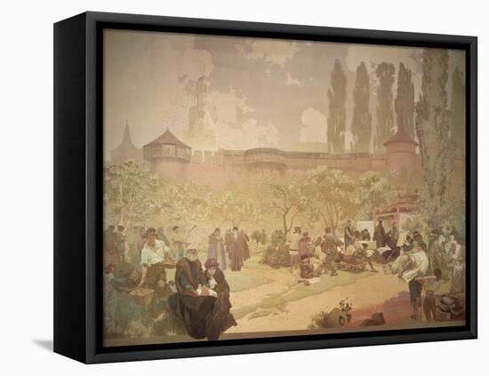 The Printing of the Kralice Bible, from the 'Slav Epic', 1918-Alphonse Mucha-Framed Premier Image Canvas