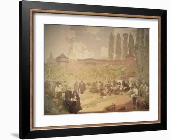 The Printing of the Kralice Bible, from the 'Slav Epic', 1918-Alphonse Mucha-Framed Giclee Print
