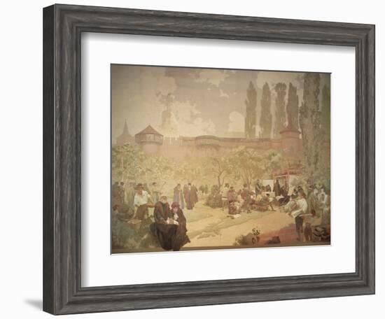 The Printing of the Kralice Bible, from the 'Slav Epic', 1918-Alphonse Mucha-Framed Giclee Print