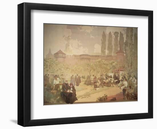 The Printing of the Kralice Bible, from the 'Slav Epic', 1918-Alphonse Mucha-Framed Giclee Print