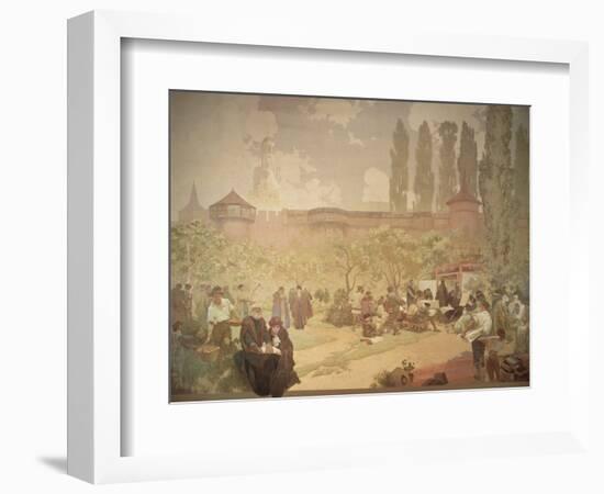 The Printing of the Kralice Bible, from the 'Slav Epic', 1918-Alphonse Mucha-Framed Giclee Print