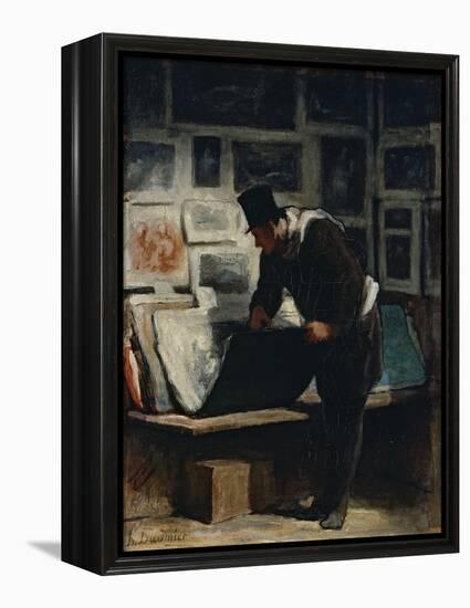 The Prints Collector-Honoré Daumier-Framed Premier Image Canvas