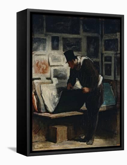 The Prints Collector-Honoré Daumier-Framed Premier Image Canvas