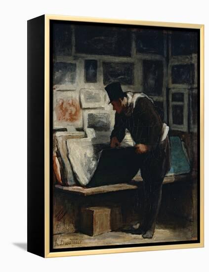 The Prints Collector-Honoré Daumier-Framed Premier Image Canvas