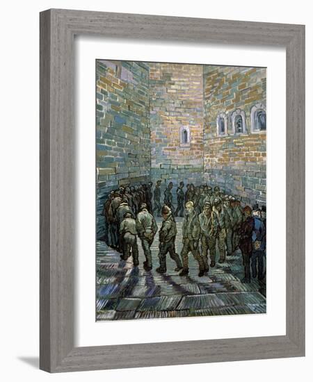 The Prison Courtyard, 1890-Vincent van Gogh-Framed Giclee Print