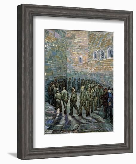 The Prison Courtyard, 1890-Vincent van Gogh-Framed Giclee Print