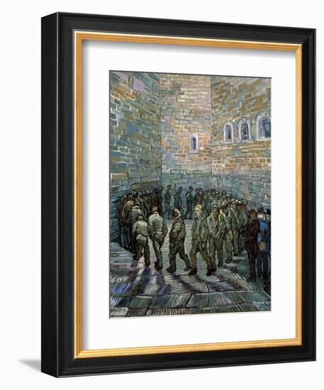 The Prison Courtyard, 1890-Vincent van Gogh-Framed Giclee Print