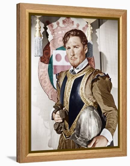 THE PRIVATE LIVES OF ELIZABETH AND ESSEX, Errol Flynn as the Earl of Essex, 1939-null-Framed Stretched Canvas