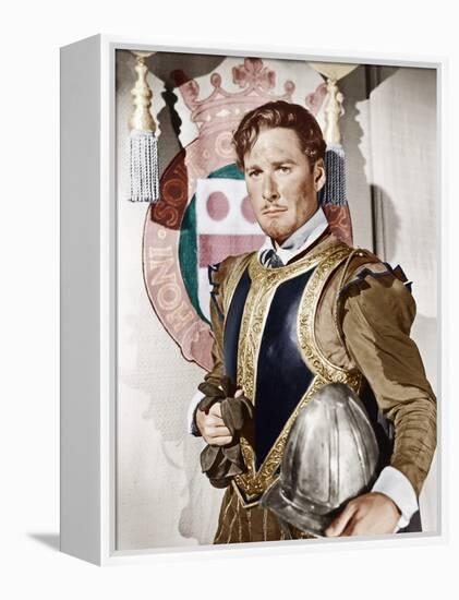 THE PRIVATE LIVES OF ELIZABETH AND ESSEX, Errol Flynn as the Earl of Essex, 1939-null-Framed Stretched Canvas