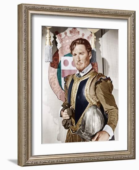 THE PRIVATE LIVES OF ELIZABETH AND ESSEX, Errol Flynn as the Earl of Essex, 1939-null-Framed Photo