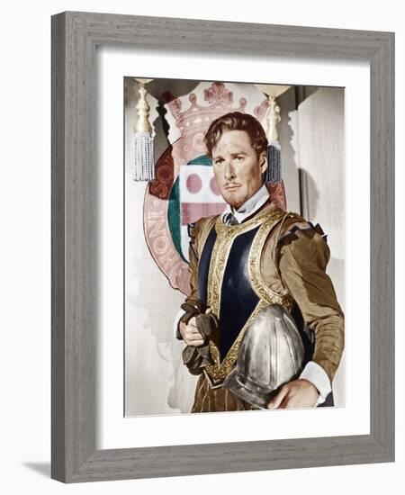 THE PRIVATE LIVES OF ELIZABETH AND ESSEX, Errol Flynn as the Earl of Essex, 1939-null-Framed Photo