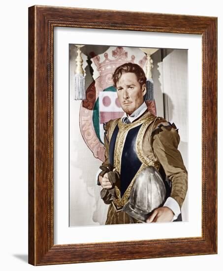 THE PRIVATE LIVES OF ELIZABETH AND ESSEX, Errol Flynn as the Earl of Essex, 1939-null-Framed Photo