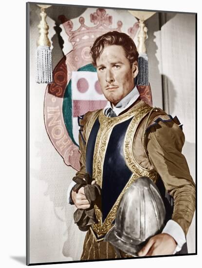 THE PRIVATE LIVES OF ELIZABETH AND ESSEX, Errol Flynn as the Earl of Essex, 1939-null-Mounted Photo