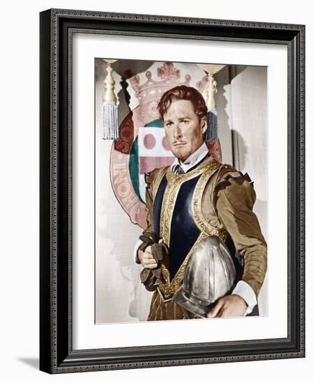 THE PRIVATE LIVES OF ELIZABETH AND ESSEX, Errol Flynn as the Earl of Essex, 1939-null-Framed Photo