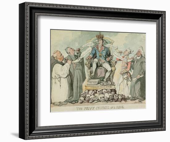 The Privy Council of a King, Pub. 1815 (Hand Coloured Engraving)-Thomas Rowlandson-Framed Giclee Print