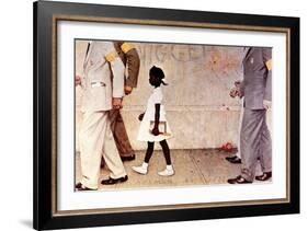 The Problem We All Live With (or Walking to School--Schoolgirl with U.S. Marshals)-Norman Rockwell-Framed Giclee Print