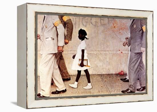 The Problem We All Live With (or Walking to School--Schoolgirl with U.S. Marshals)-Norman Rockwell-Framed Premier Image Canvas