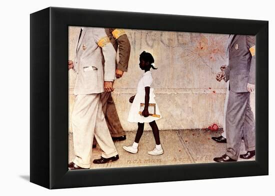 The Problem We All Live With (or Walking to School--Schoolgirl with U.S. Marshals)-Norman Rockwell-Framed Premier Image Canvas