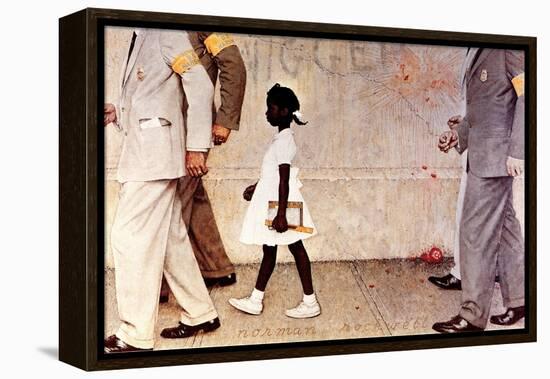 The Problem We All Live With (or Walking to School--Schoolgirl with U.S. Marshals)-Norman Rockwell-Framed Premier Image Canvas