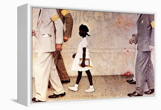 The Problem We All Live With (or Walking to School--Schoolgirl with U.S. Marshals)-Norman Rockwell-Framed Premier Image Canvas