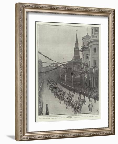 The Procession Entering the Strand, the Royal Carriage Arriving at Charing Cross-Henry Marriott Paget-Framed Giclee Print