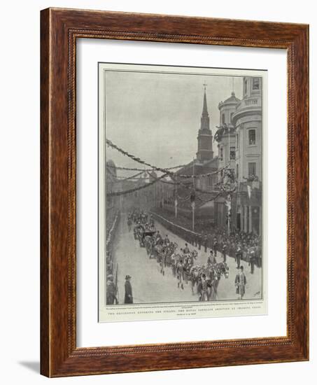 The Procession Entering the Strand, the Royal Carriage Arriving at Charing Cross-Henry Marriott Paget-Framed Giclee Print