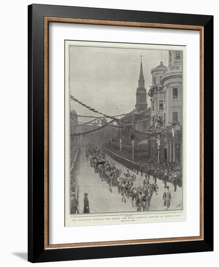 The Procession Entering the Strand, the Royal Carriage Arriving at Charing Cross-Henry Marriott Paget-Framed Giclee Print