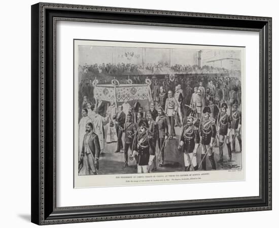 The Procession of Corpus Christi in Vienna, at Which the Emperor of Austria Assisted-null-Framed Giclee Print