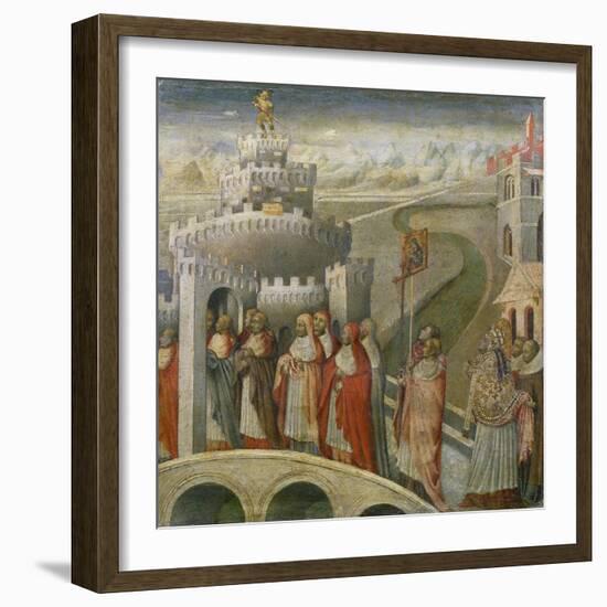 The Procession of St. Gregory at the Mausoleum of Hadrian (Castel Sant'Angelo) in Rome-Paolo Veronese-Framed Premium Giclee Print
