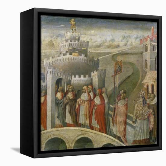 The Procession of St. Gregory at the Mausoleum of Hadrian (Castel Sant'Angelo) in Rome-Paolo Veronese-Framed Premier Image Canvas