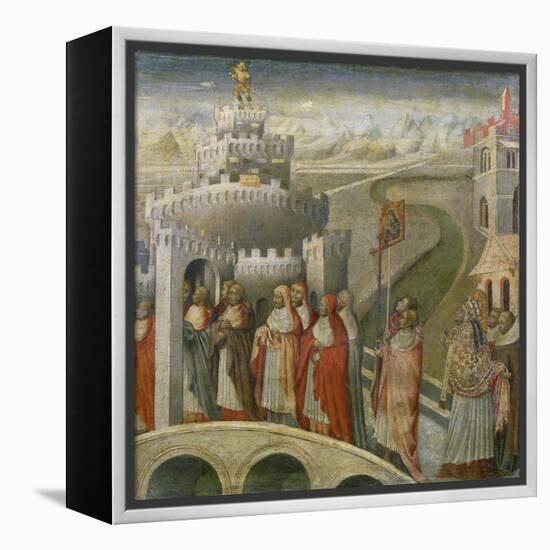 The Procession of St. Gregory at the Mausoleum of Hadrian (Castel Sant'Angelo) in Rome-Paolo Veronese-Framed Premier Image Canvas