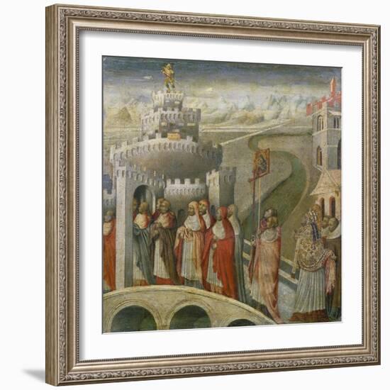 The Procession of St. Gregory at the Mausoleum of Hadrian (Castel Sant'Angelo) in Rome-Paolo Veronese-Framed Giclee Print