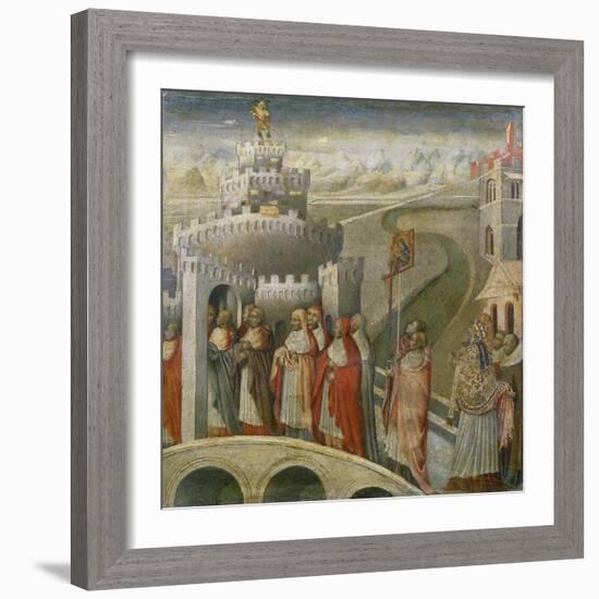 The Procession of St. Gregory at the Mausoleum of Hadrian (Castel Sant'Angelo) in Rome-Paolo Veronese-Framed Giclee Print